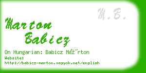 marton babicz business card